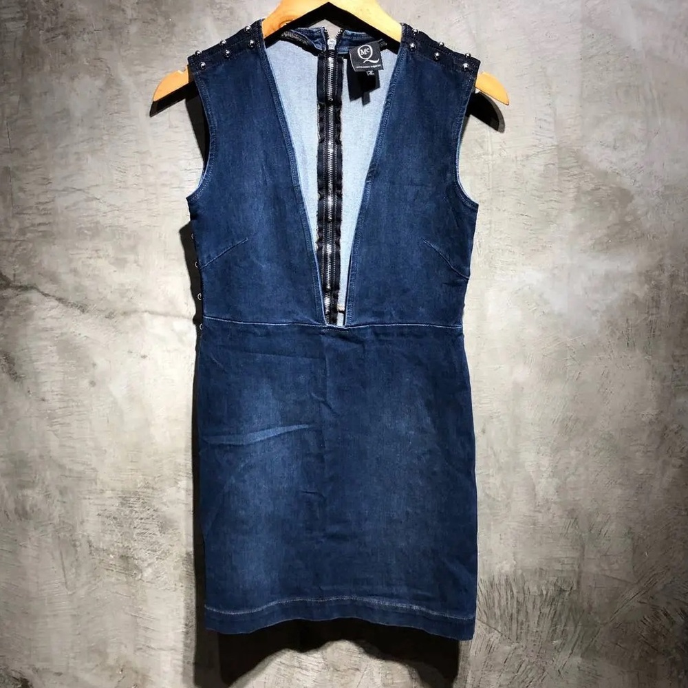 Alexander McQueen Denim Studded Dress